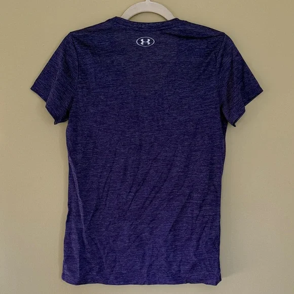 NWT Under Armour Women's Heathered Purple V-Neck Tee - Picture 2 of 4